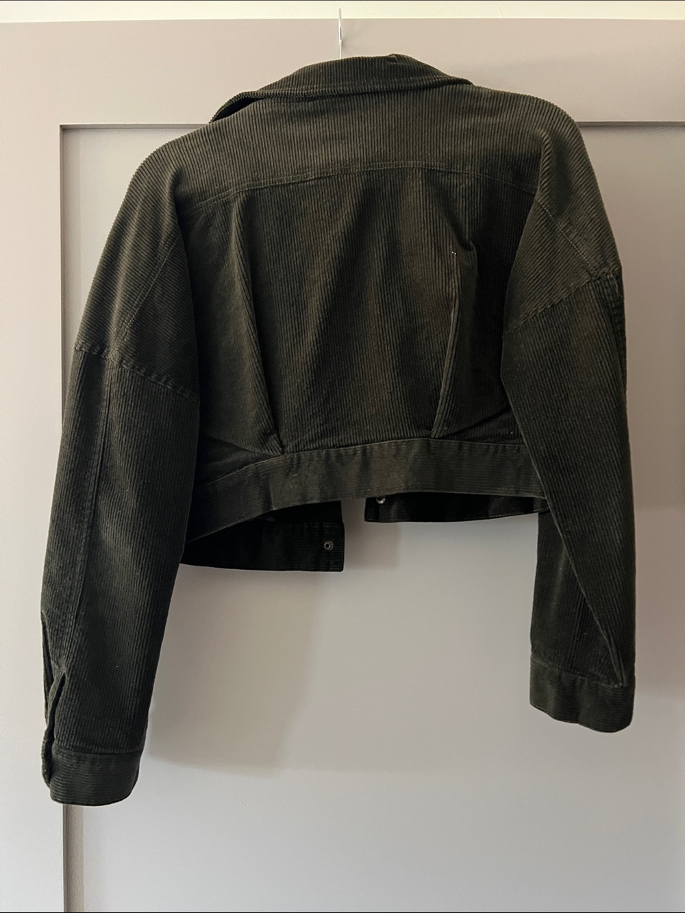 Cropped Corduroy Jacket - Olive Green - Picture 2 of 3